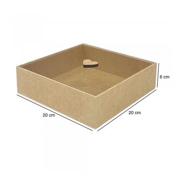 CX ACRILICO 20X20X6 C/CORAÇÃO